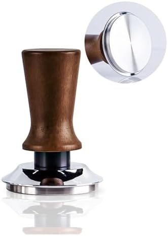 51/53/58MM Solid Wood Espresso Tamper Manual Press Coffee Tampers with Calibrated Spring Loaded Home Coffee Barista Accessories(51MM-Flat) by Unknown