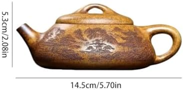 Tea Kettle Home Hand Carved Mountain View Teapot Office Desktop Tea Infuser Ceramic Tea Infuser - Image 2