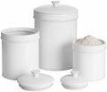 American Atelier Kitchen Ceramic Canister w/Lids Bianca Dash White, 3PC by American+Atelier