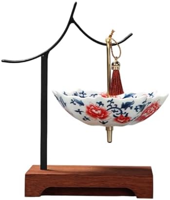 Porcelain Tea Filter with Hanging Hook, Red peony by Unknown