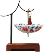 Porcelain Tea Filter with Hanging Hook, Red peony by Unknown