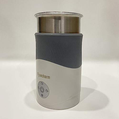 Fyuecharm Milk Frother,11.8oz/350ml Electric Milk Steamer,Coffee Frother Hot and Cold,4 in 1 Milk Frothers Electric,Milk Steamer for Latte,Cappuccinos,Macchiato,Hot Chocolate Milk,White - Image 3