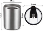 MEWAY 12 oz Lowball, Tumbler Stainless Steel Double Wall Vacuum Insulated Mug with Straw and Lid, Cleaning Brush ，Durable Powder Coated Insulated Coffee Cup for Cold & Hot Drinks (Silver,4 pack) - Image 3