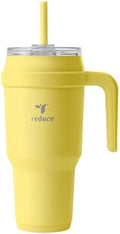 Reduce 40 oz Stainless Steel Tumbler with Handle - Dual-Wall Vacuum Insulated Travel Mug, Sweat-Proof Lid & Reusable Straw - Keeps Drinks Cold for 24 Hrs, Fits Cupholders, Dishwasher Safe -Pina Colada by Reduce