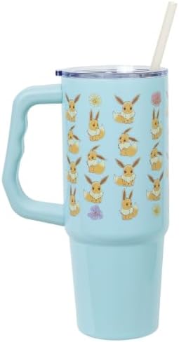 Silver Buffalo Pokémon Flower Cafe Eevee, Stainless Steel Tumbler, 30oz - Image 3