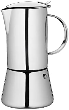 Cilio Stainless Steel Stovetop Espresso Maker - 10 Cup, Polished Stainless, Induction Ready - Moka Pot Coffee Maker for Gas - Electric & Induction Cooktops with Reusable Filter by cilio