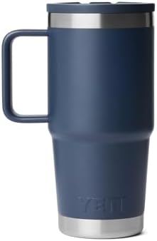 YETI Rambler 20 oz Travel Mug with Flip Straw Lid – Stainless Steel, Vacuum Insulated, Leakproof, Cup Holder Friendly, Navy - Image 5