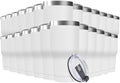 30oz Stainless Steel Travel Mug with Lid, 25 Pack Double Wall Vacuum Insulated Bulk Tumbler, Powder Coated Coffee Cup Suitable for Vehicle Cup Holders (White) by Deitybless
