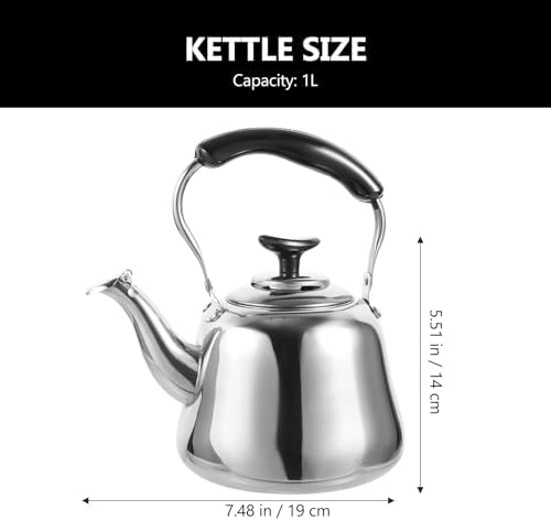 Luxshiny Whistle Teakettle 1 Liter Stainless Steel Stove Top Water Kettle with Filter Screen for Boiling Water and Tea Brewing - Image 2