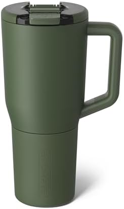 BrüMate Müv - 35oz 100% Leak Proof Insulated Coffee Mug with Handle & Lid - Stainless Steel Coffee Travel Mug - Double Walled Coffee Cup (OD Green) by Br%C3%BCMate