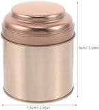 STOBAZA 6pcs Airtight round Tin Tea Canisters, Small 75x90mm Rose Gold Metal Storage Jars for Loose Leaf Tea, Coffee, and Spice Organization in Kitchen and Home - Image 2