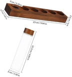 FOMIYES Glass Coffee Bean Storage Tubes 6 Pieces with Wood Stand, 0.6oz - Image 2