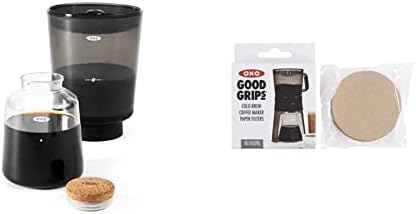 OXO Brew Compact Cold Brew Coffee Maker & Good Grips Cold Brew Coffee Maker Replacement Paper Filters, Brown, 50 Per Box by Unknown