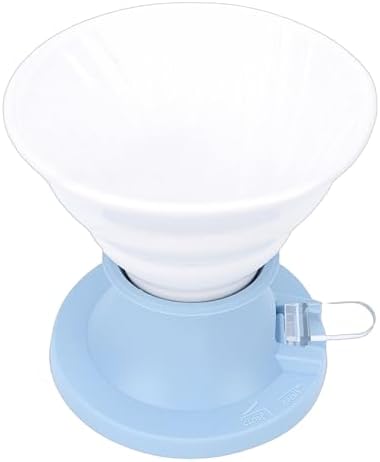 AMONIDA Ceramic Portable Pour Over Coffee Dripper for Home Office | Heat Proof Immersion Brewing, Reusable Manual Coffee Maker for Travel (Blue) - Image 2