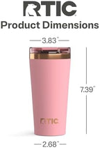 RTIC 18oz Happy Hour Pint Tumbler with Lid, Insulated, Ceramic Lined, Stainless Steel Metal, Portable Travel Cup for Hot and Cold Drink, Rosewater - Image 5