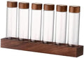 Coffee Storage Jar Airtight Glass Canister Tube Wooden Display Stand Single Dose Vial Funnel Sealed Organizer Suitable for Kitchen Restaurant B, 6 Hole 22g by Unknown