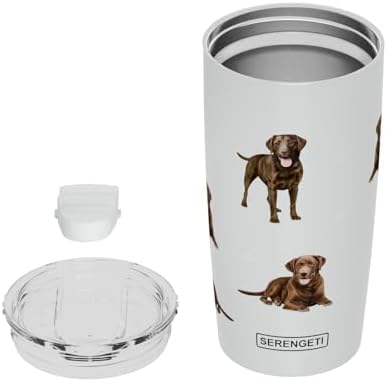 SERENGETI Chocolate Labrador 20 Oz. Stainless Steel, Vacuum Insulated Tumbler with Spill Proof Lid - 3D Print - Insulated Travel mug for Hot or Cold Drinks (Labrador Chocolate Tumbler) - Image 4