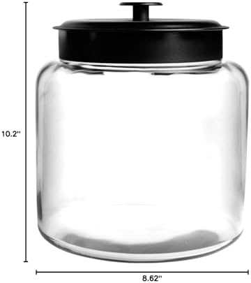 Anchor Hocking Montana 1.5 Gallon Glass Jar with Lid, Black Metal Lid - Image 6
