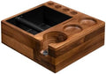 MOJAE 9-in-1 Espresso Knock Box and Espresso Tamper Station,Fits for 51-58mm Portafilter,Tamper and Distributor,Espresso Machine Accessories Organizer (Walnut) by MOJAE