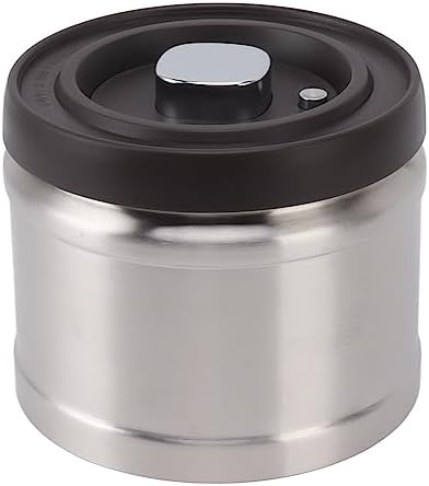 Stainless Steel Coffee Canister,Vacuum Sealed Coffee Container 304 Stainless Steel Press Type Airtight Food Storage Container for Coffee Beans Tea Nuts 1100ML Stainless Steel Color(1600ML-Silver) - Image 3