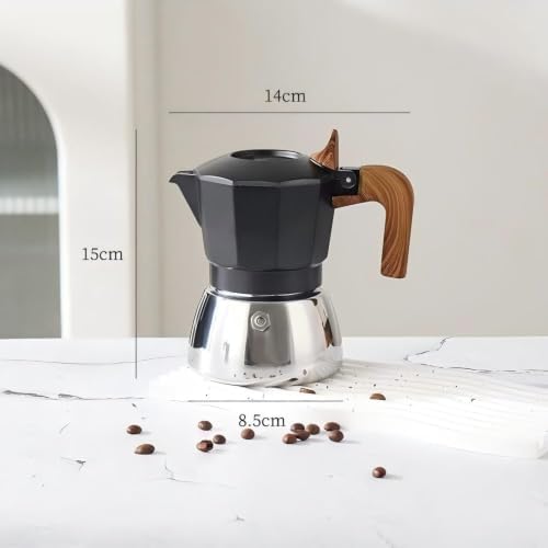 Stovetop Espresso Maker Moka Pot 2 Cup Italian Coffee Maker Color Black - Image 2