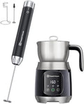 Maestri House Rechargeable Milk Frother with Stepless Speed Control, LunaFro 2.0 Handheld Electric Foam Maker Waterproof Drink Mixer Foamer for Lattes, Cappuccino+DualFro 600 by MaestriHouse
