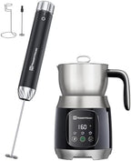 Maestri House Rechargeable Milk Frother with Stepless Speed Control, LunaFro 2.0 Handheld Electric Foam Maker Waterproof Drink Mixer Foamer for Lattes, Cappuccino+DualFro 600 by MaestriHouse
