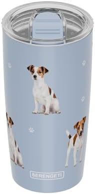 SERENGETI Jack Russell Terrier 20 Oz. Stainless Steel, Vacuum Insulated Tumbler with Spill Proof Lid - 3D Print - Insulated Travel mug for Hot or Cold Drinks (Jack Russell Terrier Tumbler) by ESPETS