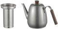 Stainless Steel Teapot Gooseneck Coffee Pot Pour Over Kettle Water Boiler With Wood Knob And Ergonomic Handle Suitable, style to 1, 1600ml With Tea Infuser by Unknown