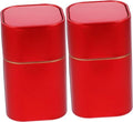 2pcs Tea Loose Leaf Tea Storage Travel Coffee Containers Tea Bag Storage Square Metal Tin Sealed Dry Fruit Jar Metal Tea Canister Tinplate Tea Tin Portable Office Tin Can-Red by Unknown