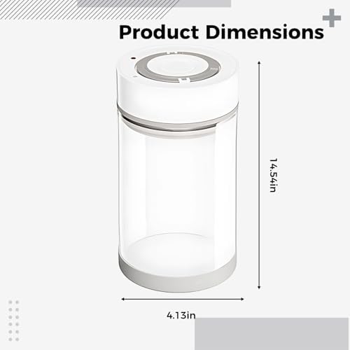 32.12 oz / 950 mL Electric Vacuum Sealing Jar, Coffee Bean Vacuum Canister, Glass Food Storage Container with Type-C Charging, Auto Air Pumping, for Kitchen Organization - Image 5