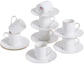 White Porcelain 8-Piece Espresso Cup Set - 3.3oz Demitasse Cups by PRECITIME