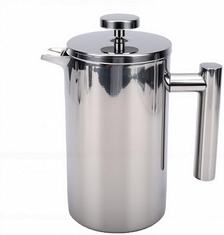 GLOGLOW French Press Coffee Pot, 304 Stainless Steel Double Wall Insulated Maker with 4 Step Brewing for Heat Retention 25 Oz Capacity Home Office Use Brewing Ground Coffee or Loose Tea - Image 6