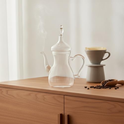 Versatile Borosilicate Glass Carafe, 22 oz Coffee Pot for Pour Over Brewing and Tea Serving with Handle - Image 3