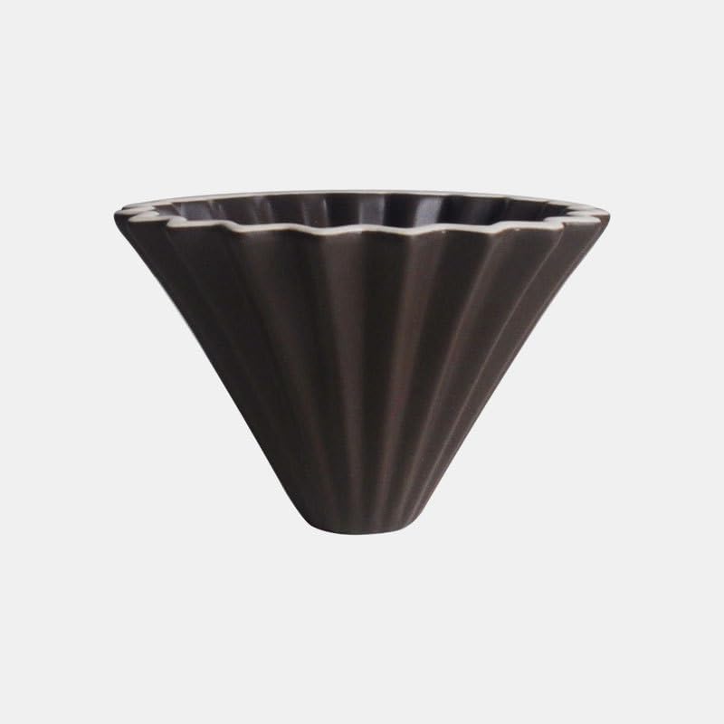 Ceramic Coffee Dripper Pour Over Coffee Maker Handmade Origami Coffee Filter Cup Flower Shape Funnel Drip Cafe Cake Cup Home(Brown,3-4CUP) - Image 2