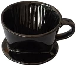 Coffee Filter Cup, Single Black Ceramic Dripper, Reusable Drip Holder(L) by Unknown