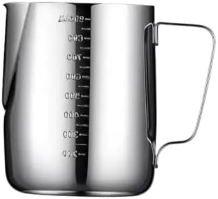 Milk Frother Cup Stainless Steel Coffee Milk Frothing Jug Stainless Steel Espresso Frother Pitcher Latte Art Measurement Barista Tool Accessories(900ml-With scale) by Unknown