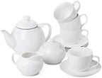 BTaT Royal Tea Set - 4 Porcelain Tea Cups (8oz), Pot (32oz), Creamer & Sugar Set by BrewToATea