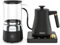 Ultimate Home Barista Bundle: 1200W Gooseneck Electric Kettle & 5-in-1 Milk Frother Set - Precision Pour Over Coffee Maker with ±1°F Temp Control plus Automatic Hot/Cold Foam Steamer for Latte by YESERLIUS