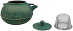 Ebros Gift Traditional Oriental Tetsubin Cast Iron Teapot With Enameled Interior 27oz Asian Japanese Chinese Fusion Housewarming Tea Pot Accent (Tokusa Green And Gold Gradient) - Image 6