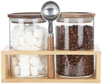 KKC HOME ACCENTS Glass Baking Canister Set with Scoop & Rack, 25oz by KKCHOMEACCENTSGmbH