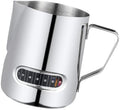 12/20oz Milk Frothing Pitcher with Temperature Display Stainless Steel Frother Jug Cup for Latte Art Barista(350ml 12oz) by Unknown