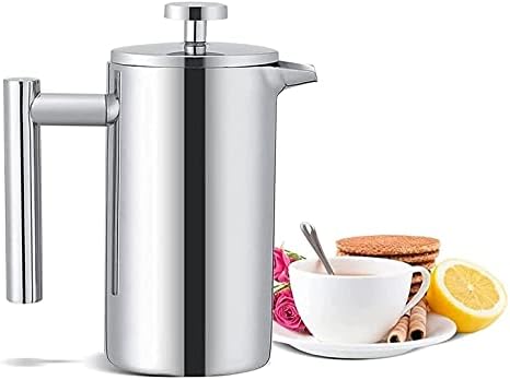 French Press Coffee Maker, 304 Stainless Steel Double-layer Coffee Pot with Strainer, Insulated Tea Maker, Coffee Makers for Home,Camping,Traveling1L - Image 2