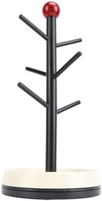 Mug Holder Tree, 6 Hooks Mug Holder Tree, Wooden Coffee Cup Holder Mug Tree Rack Stand Ideal for Countertop Standard Use (A) - Image 4