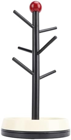 Mug Holder Tree, 6 Hooks Mug Holder Tree, Wooden Coffee Cup Holder Mug Tree Rack Stand Ideal for Countertop Standard Use (A) - Image 4