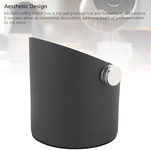 Small Coffee Knock Box, Espresso Knock Box Coffee Grounds Container, Carbon Steel Espresso Knock Box for Household (Black) - Image 4