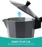 Coffee Gator Moka Pot Aluminum - 6 Cup, 12oz Stovetop Espresso Maker - Image 3