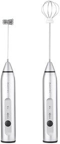 Zoocura Electric Whisk Milk Frother with 2 Whisks, Handheld Foam Maker For Coffee, Latte, Cappuccino, Hot Chocolate, Durable Drink Mixer by ZOOCURA