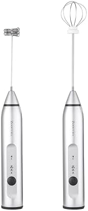 Zoocura Electric Whisk Milk Frother with 2 Whisks, Handheld Foam Maker For Coffee, Latte, Cappuccino, Hot Chocolate, Durable Drink Mixer by ZOOCURA