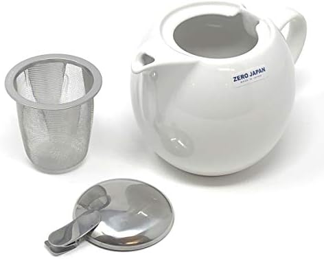 Zero Japan Bee House Round Teapot For One, 24 Oz - Ceramic Tea Pot with Stainless Steel Lid and Infuser, Smooth-Pour Spout, Diswasher and Microwave Safe Tea Pots (White) - Image 5